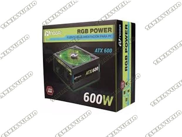&u+ FUENTE PC 600W NOGA ATX LUMINOSA RGB NOGA
